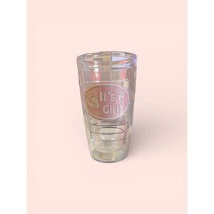Tervis 16oz "Its A Girl" Clear Tumbler With Pink Lid - Baby Announcement Gift